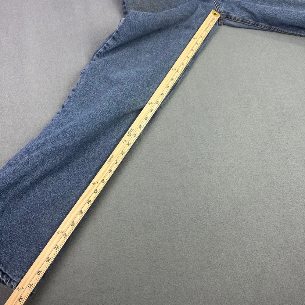 Guide Gear Mens Thinsulate Lined Insulated Jeans Blue Denim 30x34 Red Fleece
